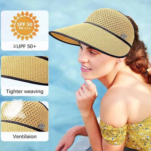 New Wide Brim Sun Hat for Women - Face Slimming Ponytail-Friendly main image 4
